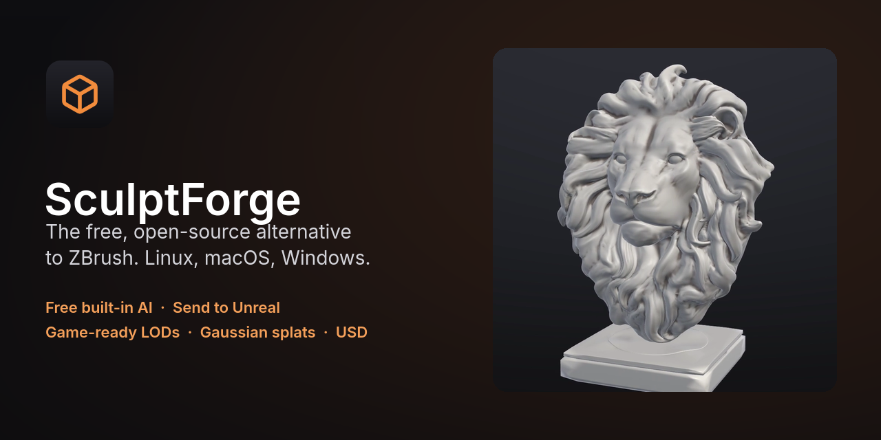 I built a free, open-source ZBrush alternative. v0.2 adds masking, polypaint, polygroups and a GoZ b