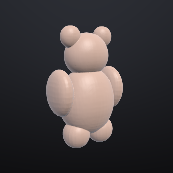 The teddy bear reconstructed as a full 3D model
