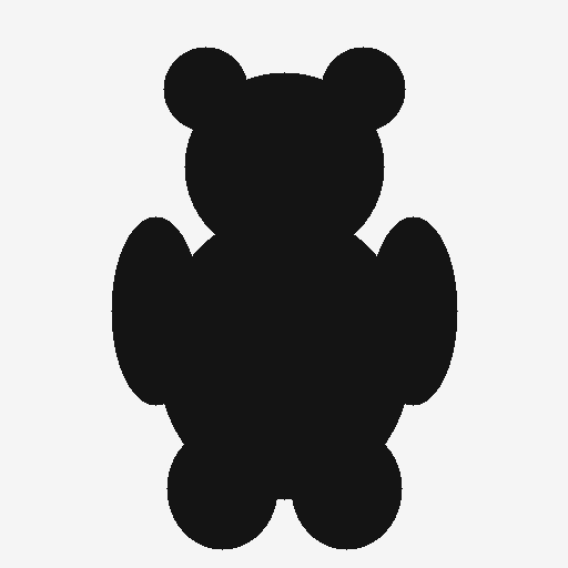 A simple line sketch of a teddy bear